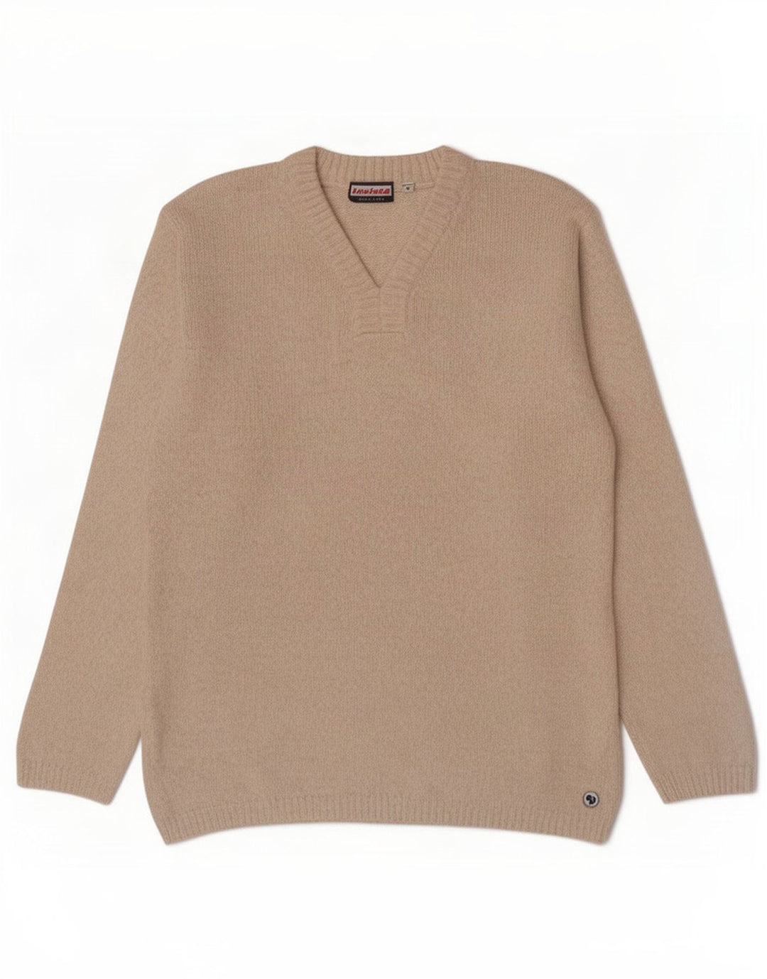 Invicta Herren-Pullover mit V-Ausschnitt aus mittelbeiger Baumwolle