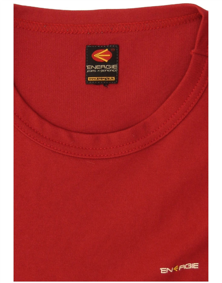 ENERGIE Damen T-Shirt Top UK 16 Large Rot