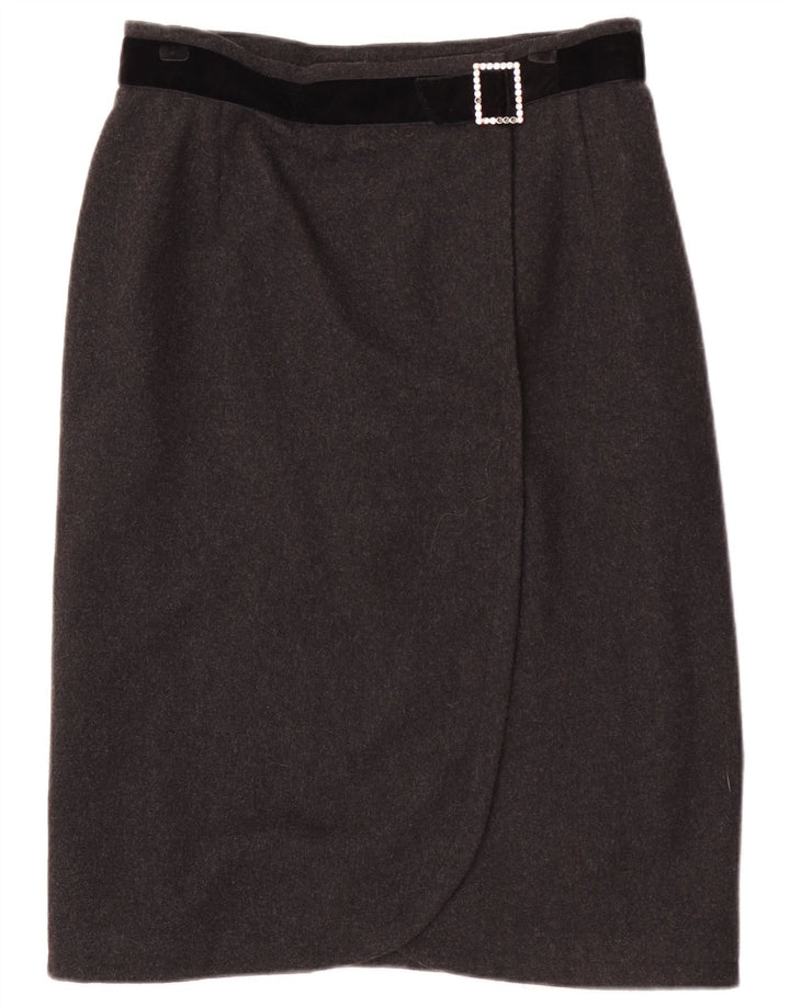 Luisa Spagnoli Damen Bleistiftrock IT 44 Medium W30 Graue Wolle