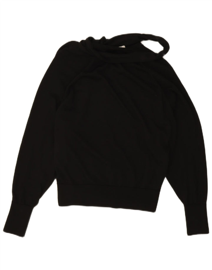 Cos Damen-Pullover in Übergröße mit V-Ausschnitt, Gr. 10, Größe S, schwarze Wolle