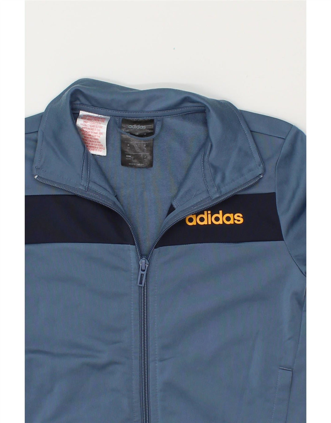 ADIDAS Boys Graphic Tracksuit Top Jacket 7-8 Years Blue Colourblock Vintage Adidas and Second-Hand Adidas from Messina Hembry 