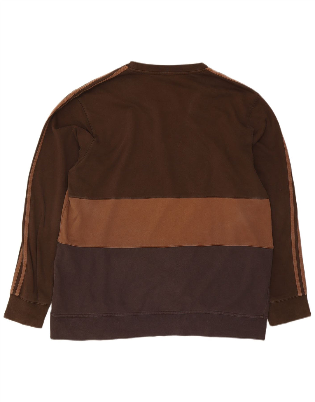 Adidas Herren Sweatshirt Pullover 2XL Braun Colourblock Baumwolle