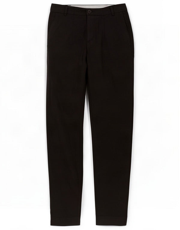 Massimo Dutti Damen Tapered Casual Hose W24 L27 Schwarz