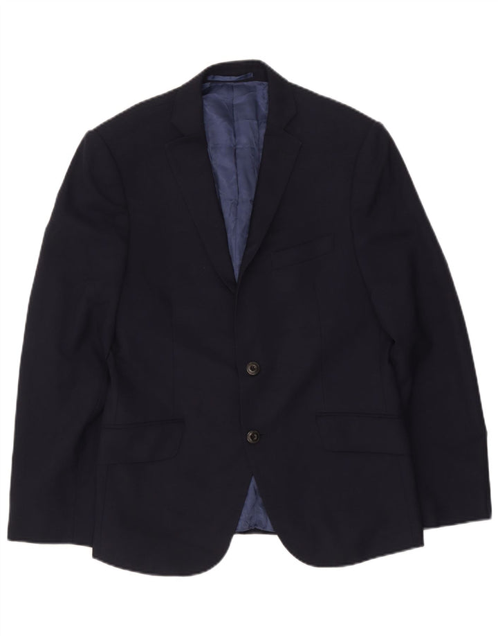 Marks & Spencer Herren-Blazer mit 2 Knöpfen, UK 38, Mittelblau, Schurwolle