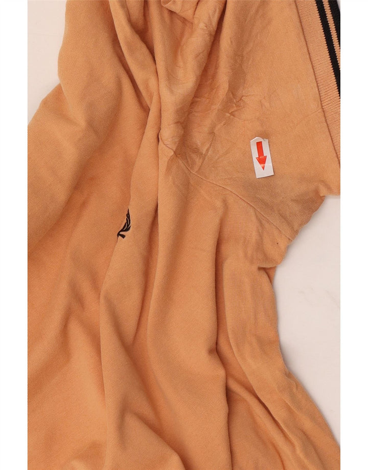 Fred Perry Herren-T-Shirt-Oberteil aus mittelorange gestreifter Baumwolle