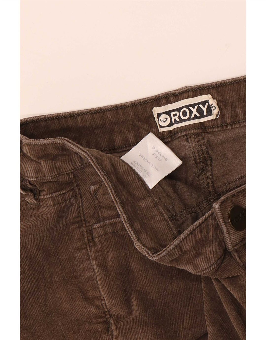 Roxy Damen Cordshorts US 5 Small W28 Braune Baumwolle