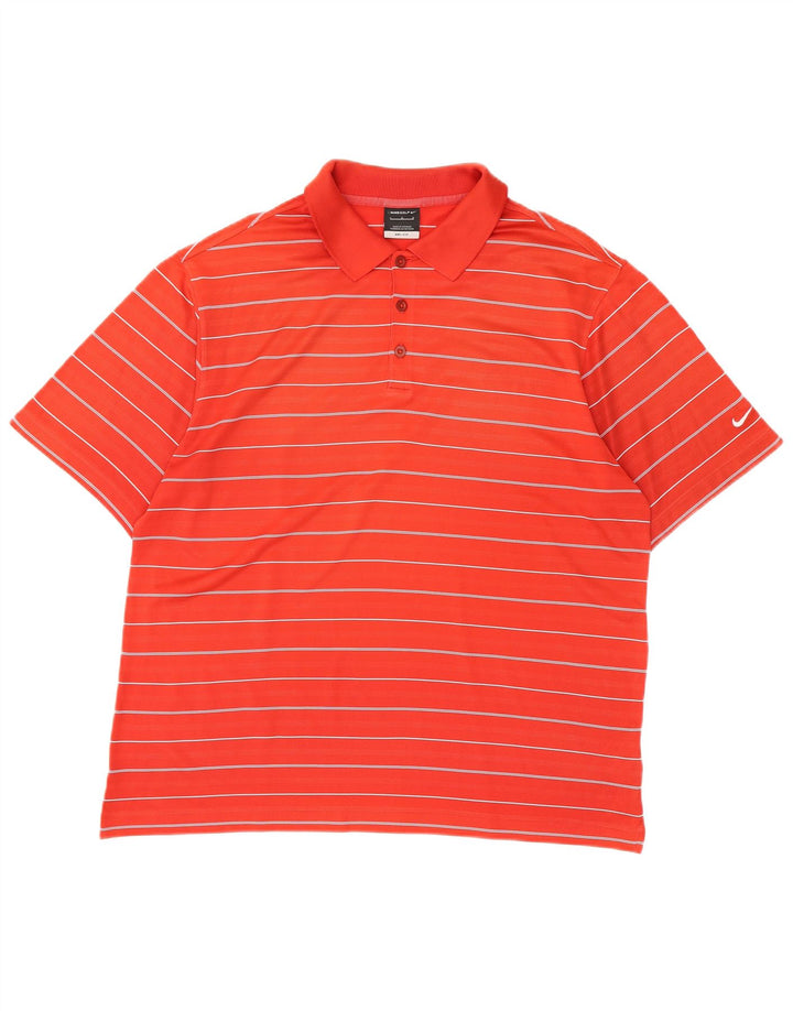 Nike Herren Dri Fit Poloshirt, großes rot gestreiftes Polyester