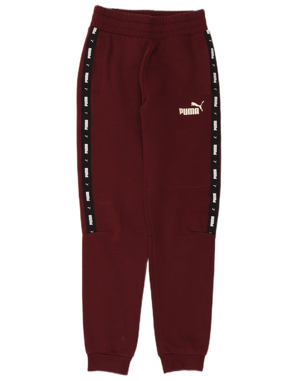 Puma Womens Graphic Trainingshose Jogger UK 6 XS Burgund Farbblock