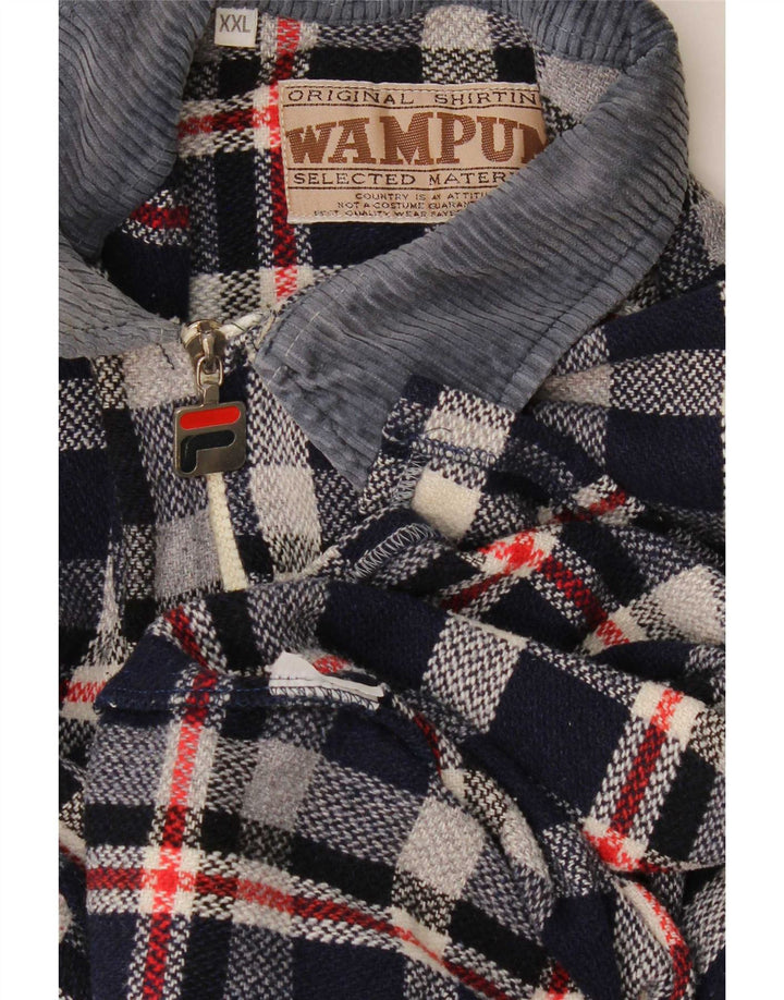 Wampum Herren Flanellhemd 2XL Marineblau kariert