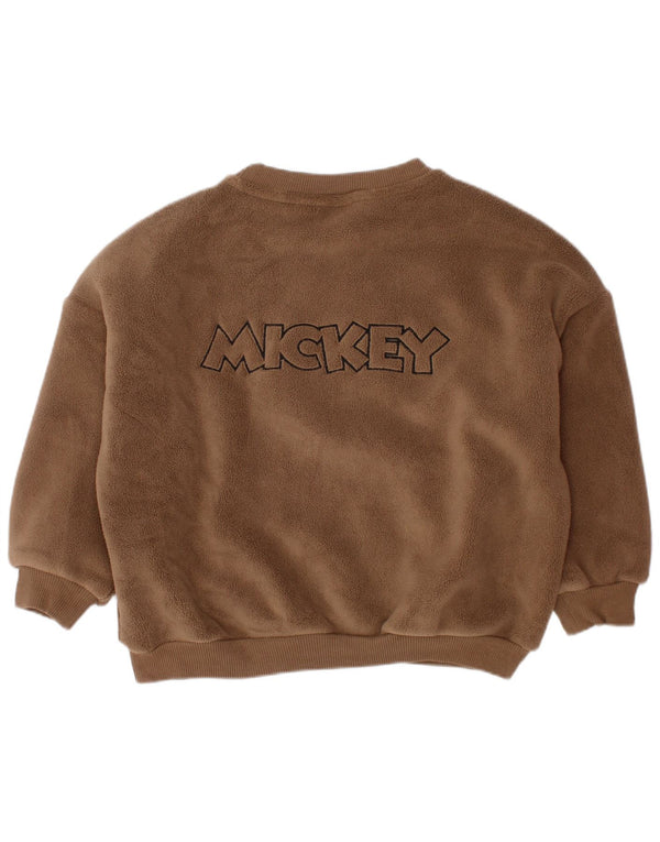 ZARA Baby-Jungen Mickey Mouse Fleecepullover 18–24 Monate, braune Baumwolle