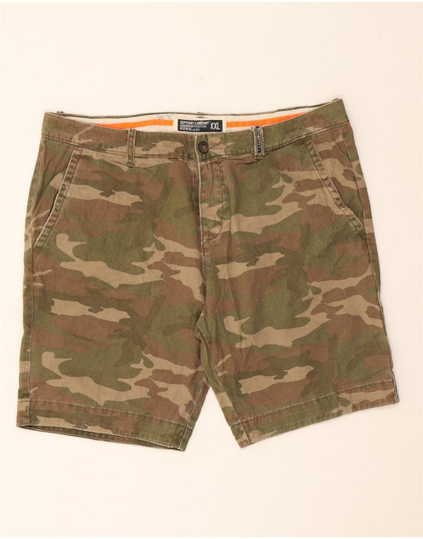 Superdry Herren Chinoshorts 2XL W42 Khaki Camouflage Baumwolle