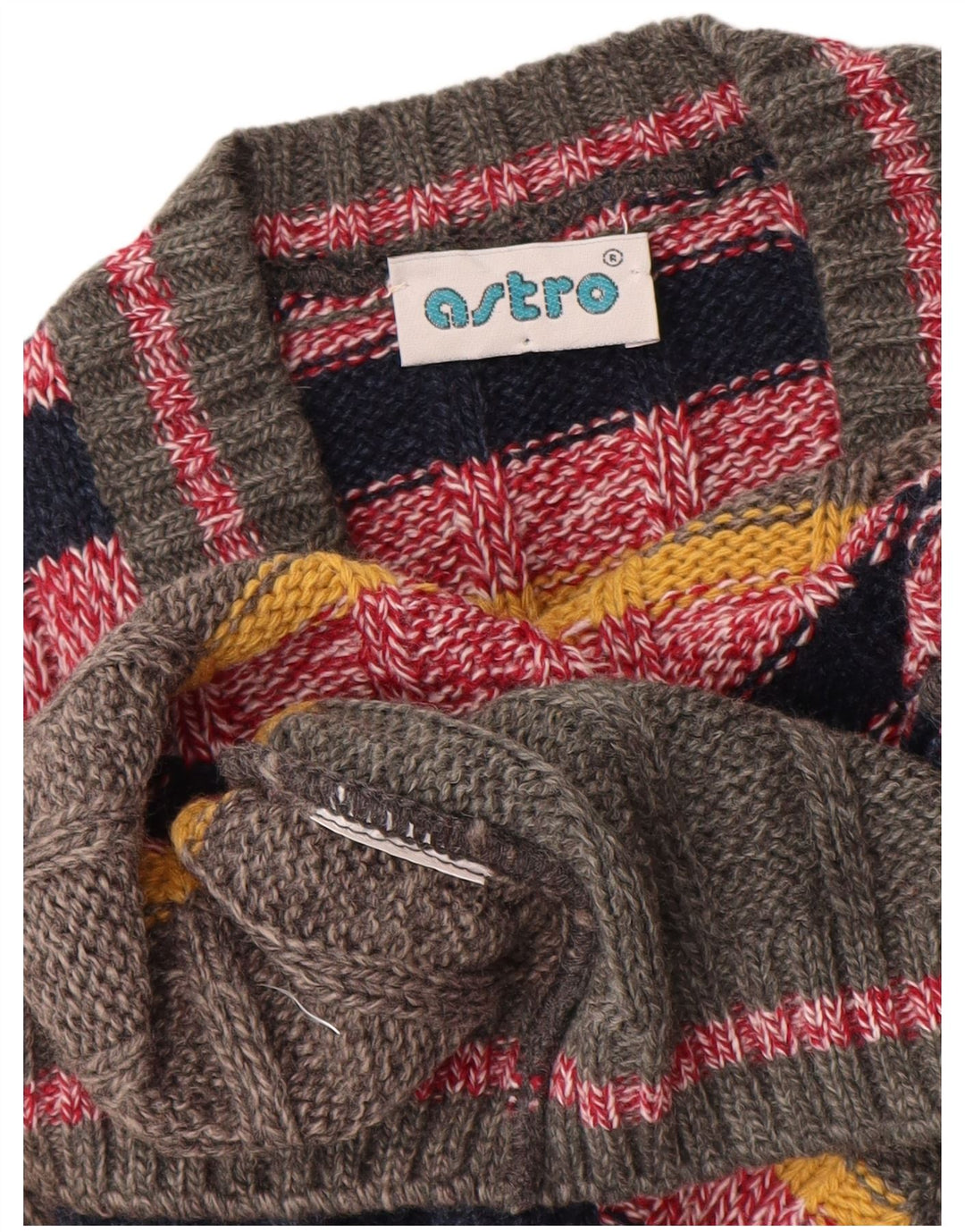 Vintage Damen Cardigan Pullover UK 12 Medium Bunt gestreift