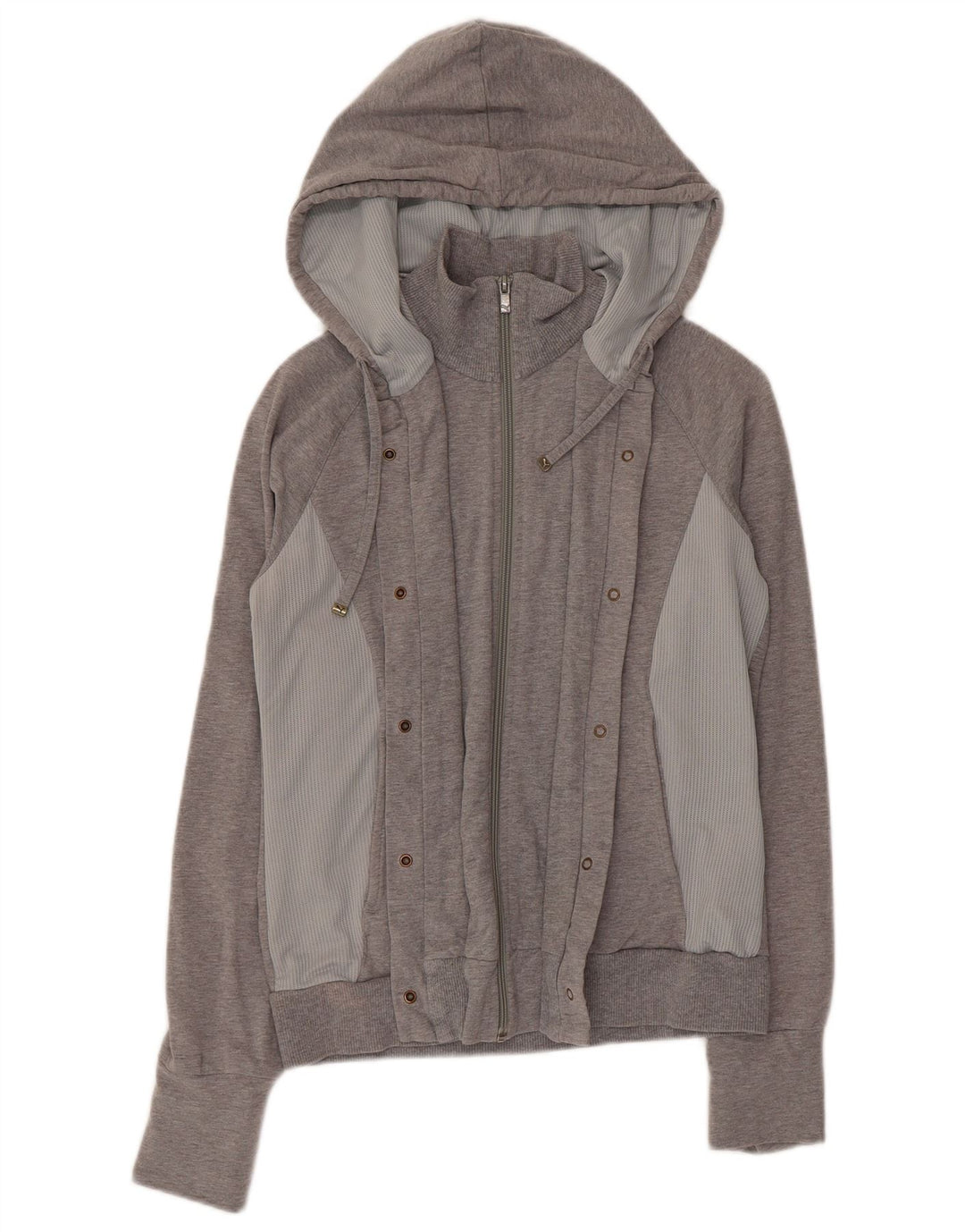 Puma Damen-Kapuzenpullover mit Reißverschluss, UK 12, Mittelgrau, Farbblock