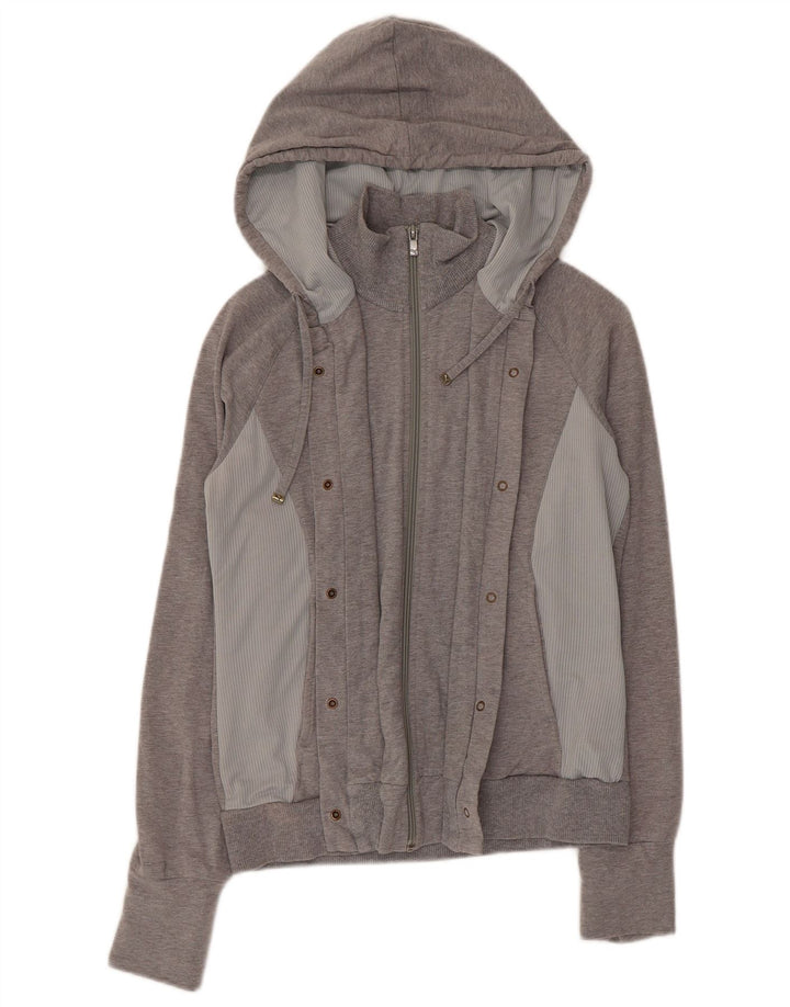 Puma Damen-Kapuzenpullover mit Reißverschluss, UK 12, Mittelgrau, Farbblock