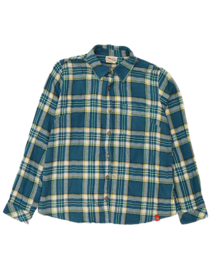 Dickies Flanellhemd für Damen, UK 14, mittelblau, kariert, Baumwolle