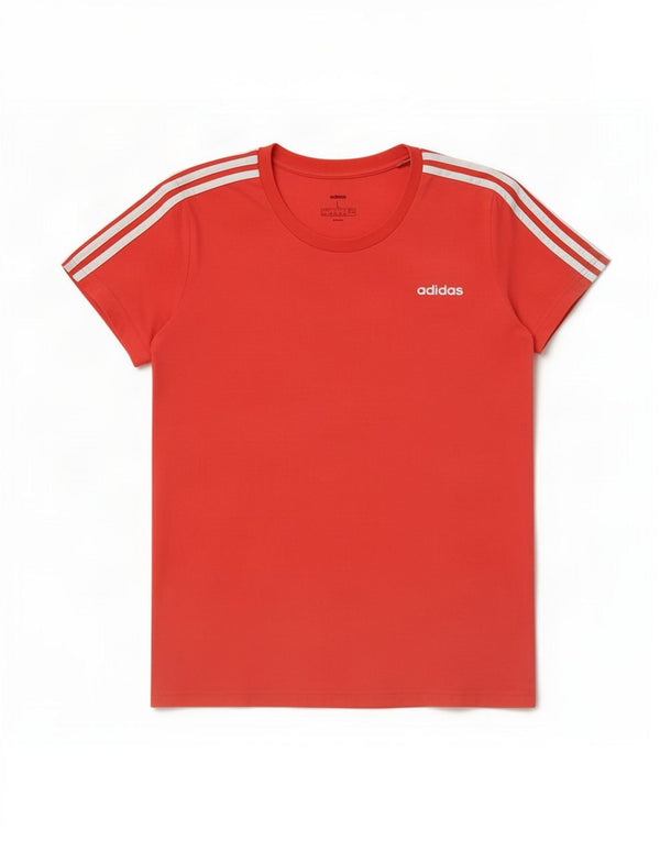 Adidas Womens T-Shirt Top UK 16/18 Large Red Cotton