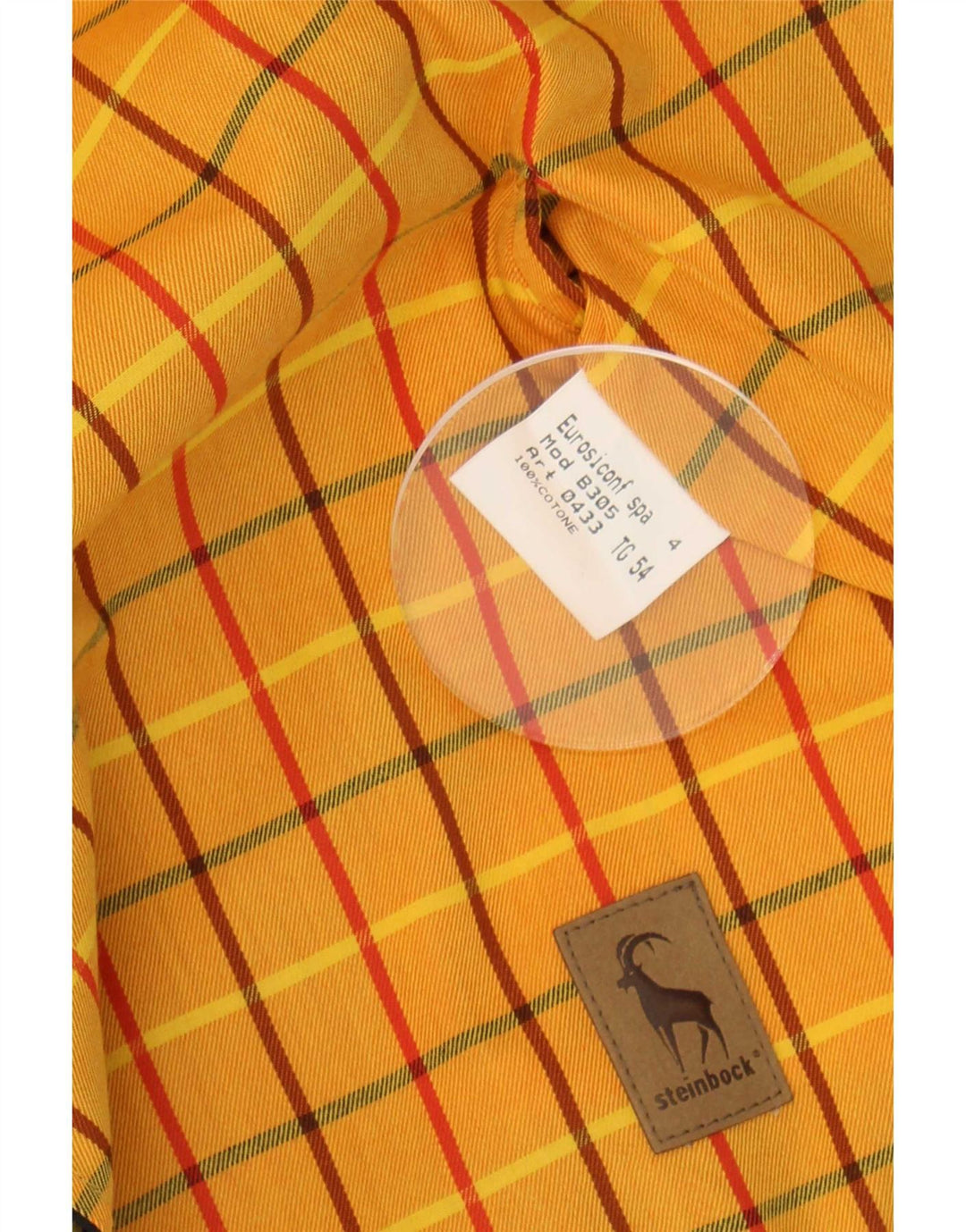 Steinbock Herren Wendejacke EU 54 2XL Gelb karierte Baumwolle