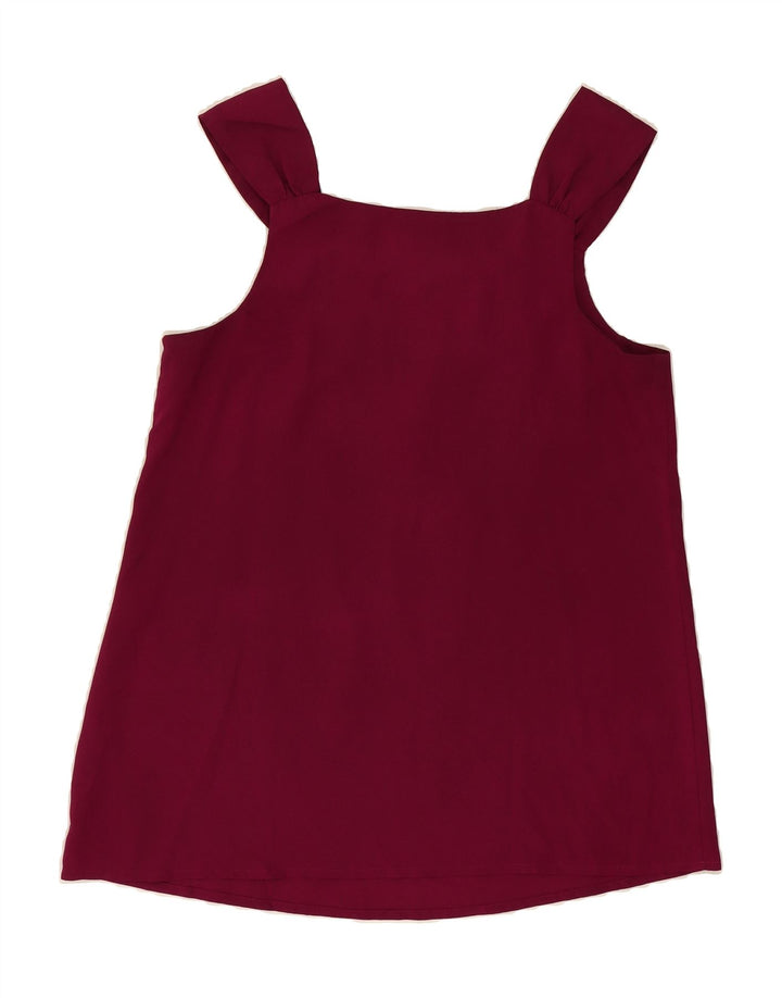 MOSSIMO Womens Sleeveless Blouse Top UK 10 Small Burgundy Polyester Vintage Mossimo and Second-Hand Mossimo from Messina Hembry 