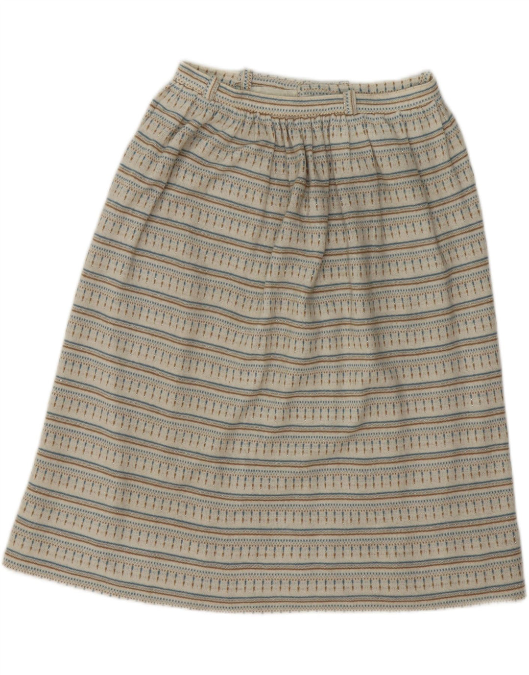 VINTAGE Womens A-Line Skirt W28 Medium Beige Striped