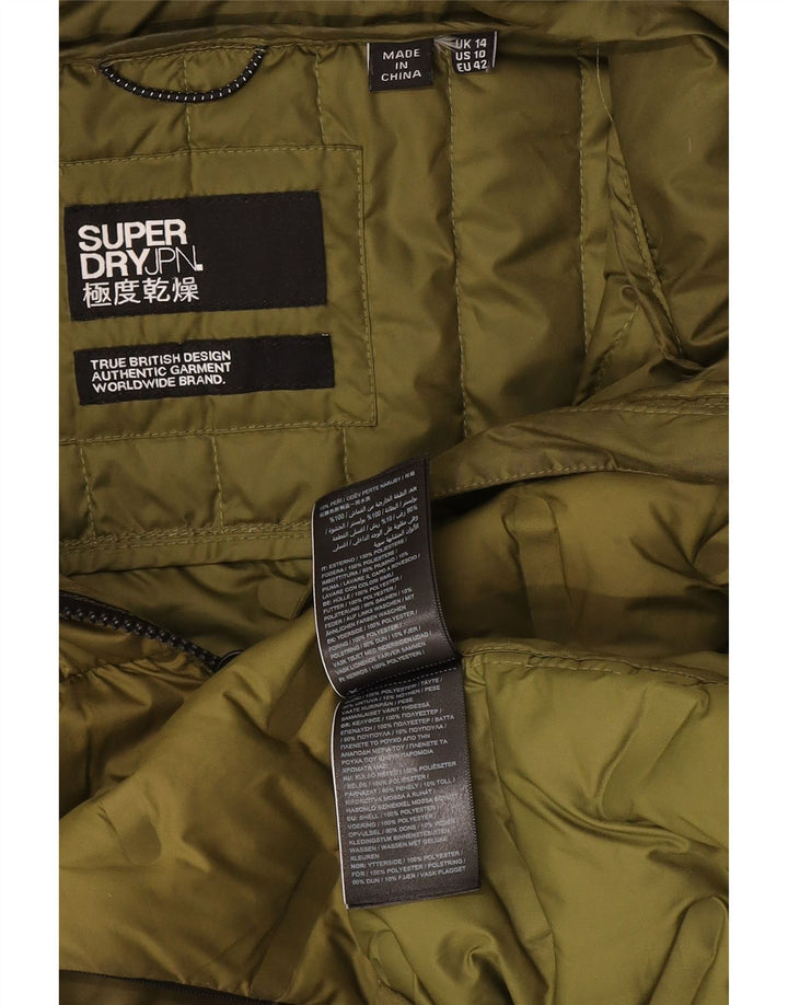 Superdry Herren-Jacke mit Kapuze, gepolstert, UK 14, Größe L, Grün, Polyester
