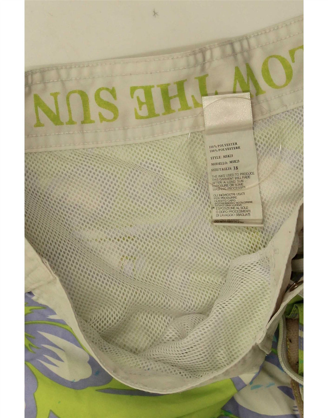 Sundek Herren-Badeshorts XL, grünes Blumenmuster, Polyester