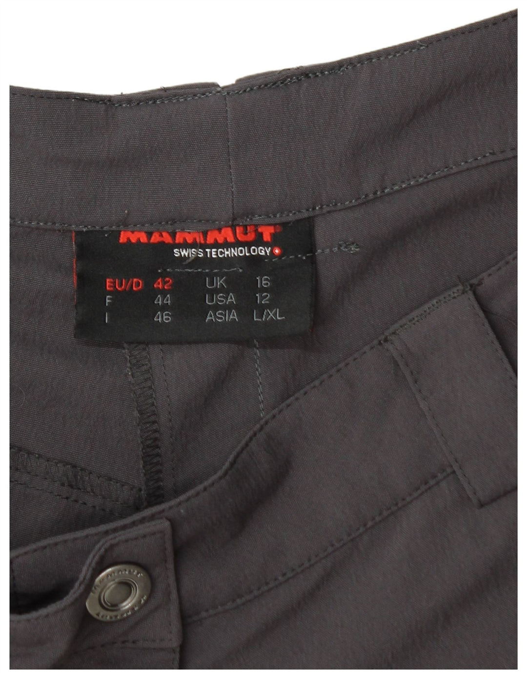 MAMMUT Damen Straight Cargo Hose UK 16 Large W32 L32 Graues Nylon