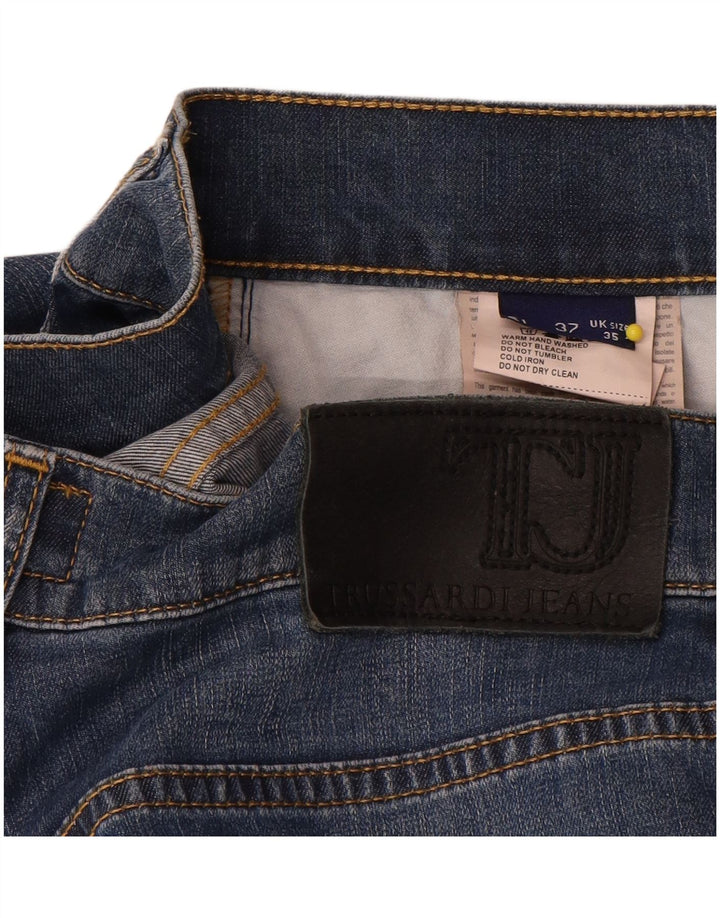 Trussardi Damen Straight Jeans W35 L32 Blaue Baumwolle