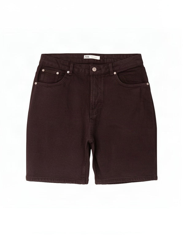 Zara Herren Jeansshorts EU 44 Large W34 Schwarze Baumwolle