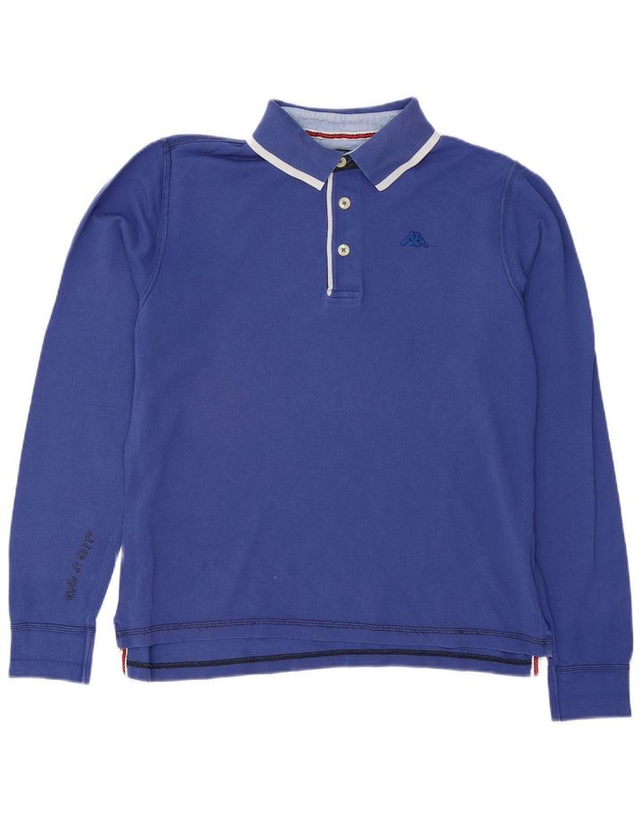 KAPPA Herren Langarm-Poloshirt, Größe L, Blau