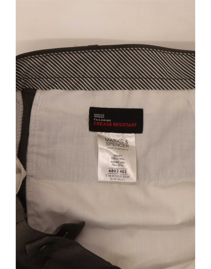 Marks & Spencer Mens Pegged Suit Hose W40 L31 Khaki Polyester