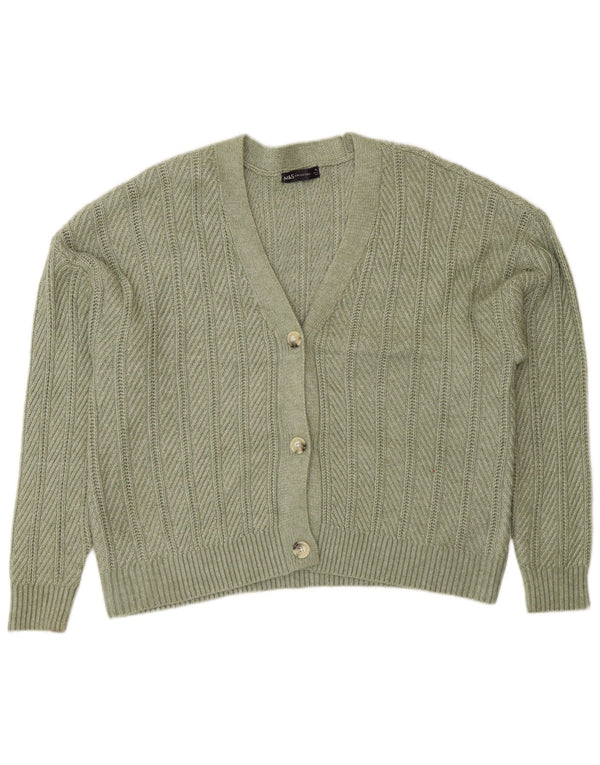 Marks & Spencer Damen Strickjacke UK 18 XL Grün Polyester