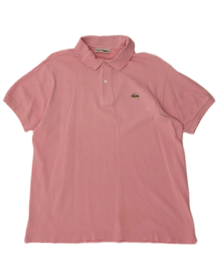 Lacoste Herren-Poloshirt, Größe 5, groß, rosa Baumwolle
