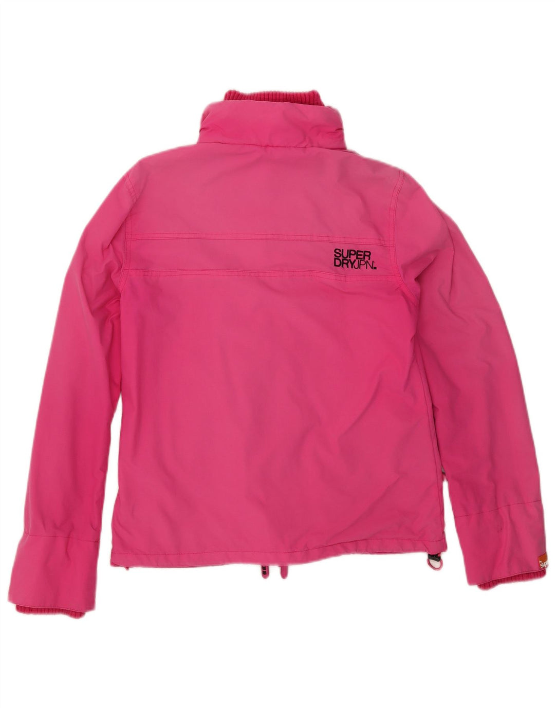 Superdry Damen-Regenjacke mit Grafik, UK 14, großes rosafarbenes Nylon
