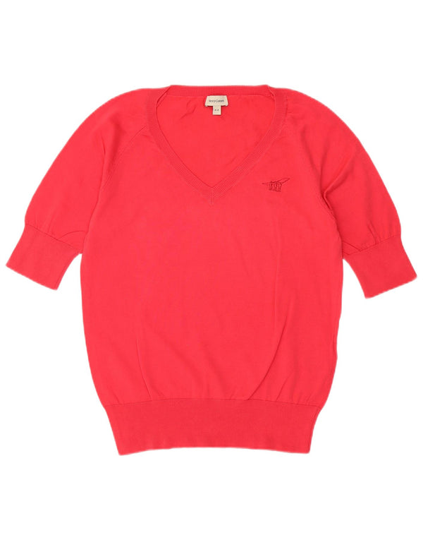 Henry s Damen-Pullover mit kurzen Ärmeln und V-Ausschnitt IT 44 Mittelrot