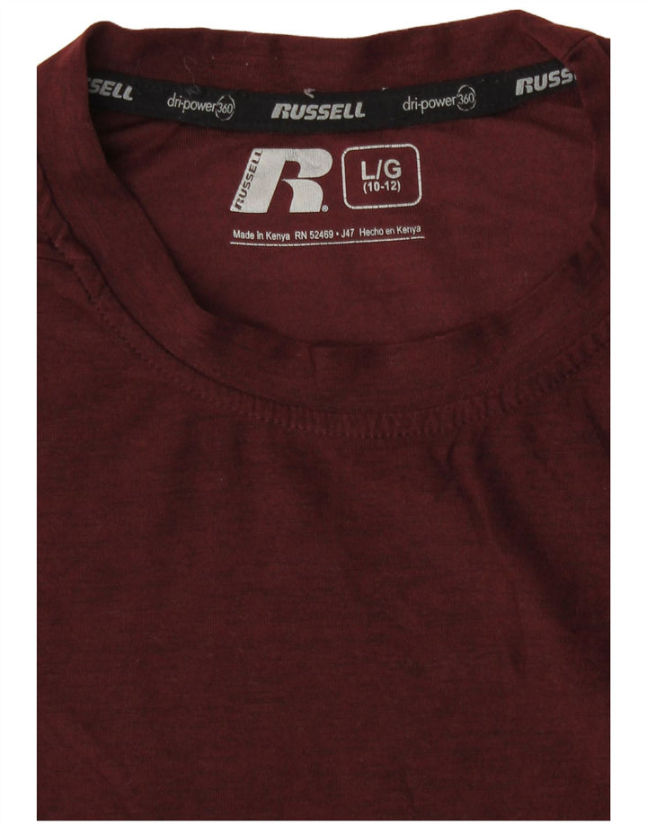 Russell Athletic T-Shirt für Jungen, 10–11 Jahre, groß, Burgunderrot, Polyester
