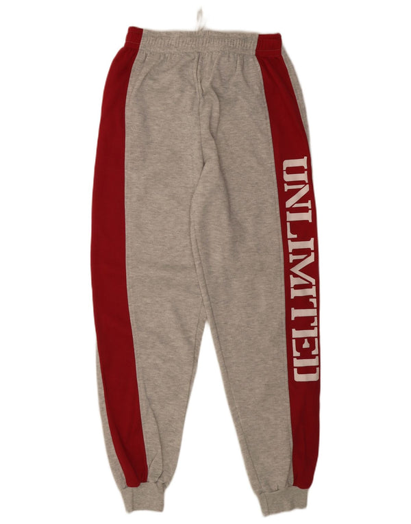 Vintage Damen Trainingshose mit grafischem Muster, UK 6, XS, Grau, Farbblock