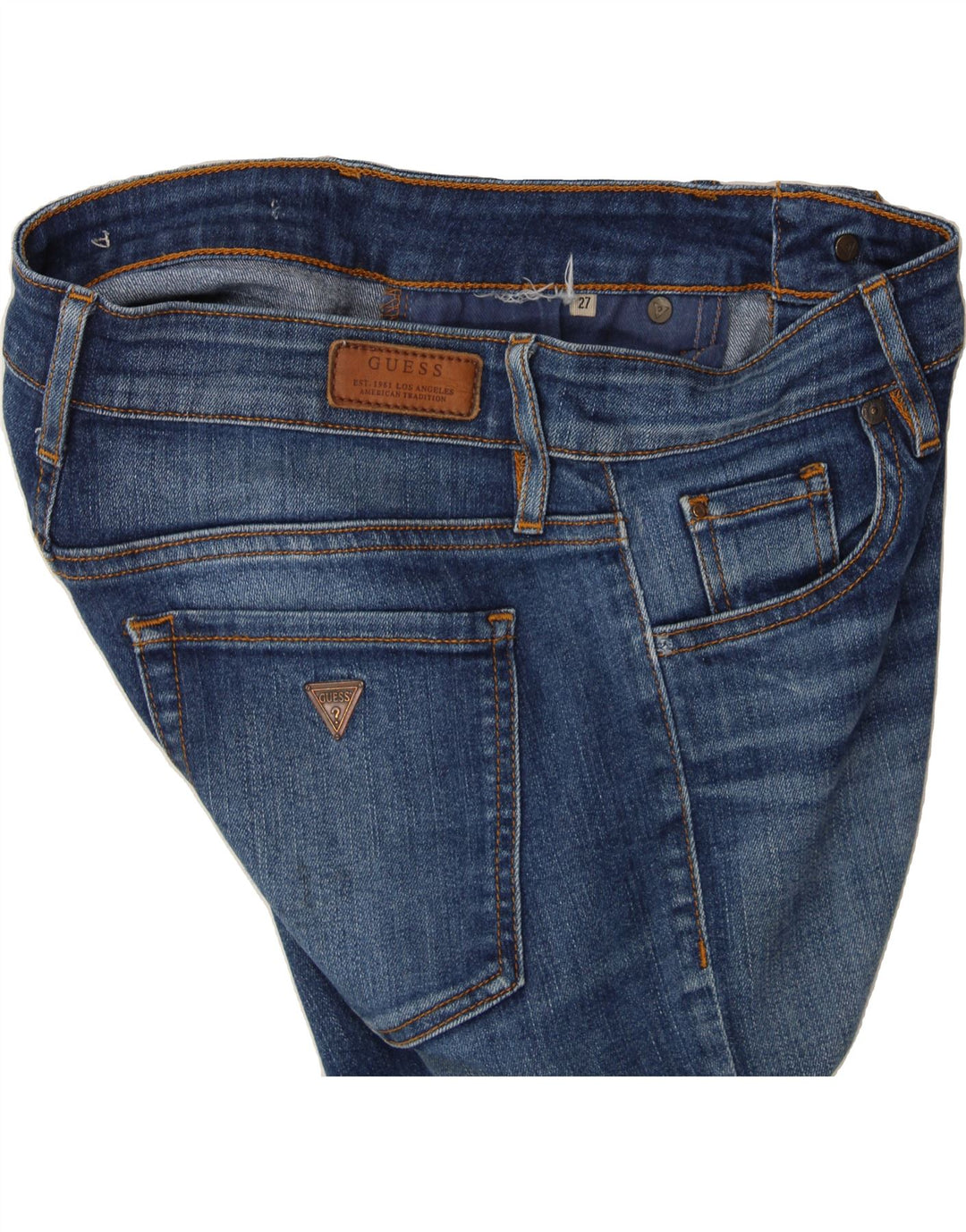 GUESS Womens Skinny Jeans W27 L30 Blue Vintage Guess and Second-Hand Guess from Messina Hembry 