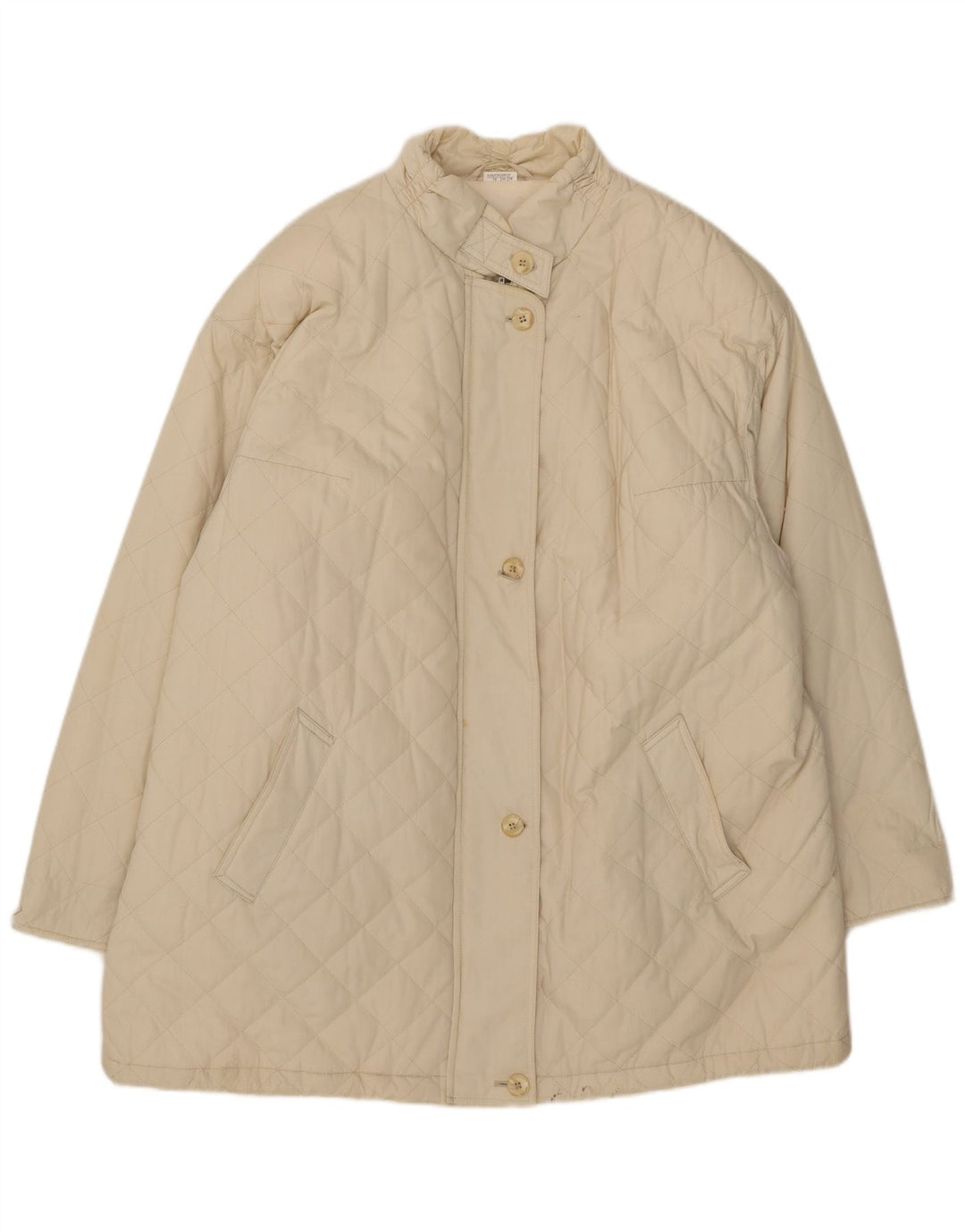 Vintage Damen Steppjacke IT 54 2XL Beige