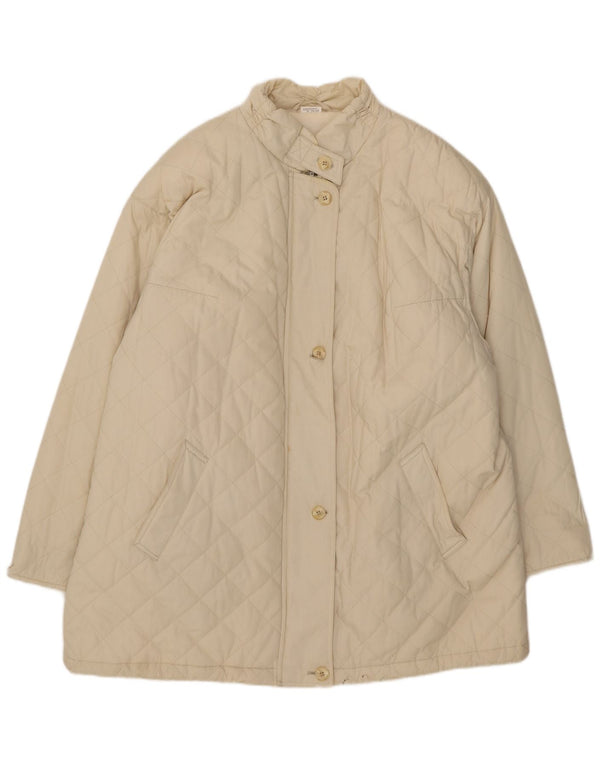 Vintage Damen Steppjacke IT 54 2XL Beige