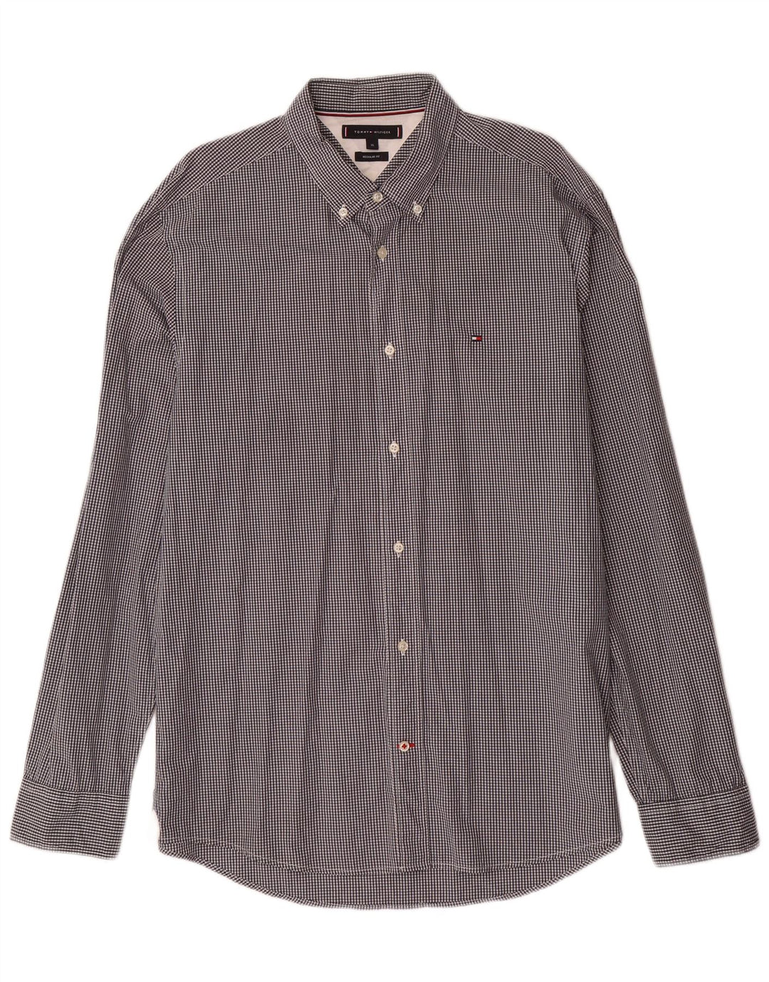 TOMMY HILFIGER Herren Regular Fit Hemd XL Grau Gingham