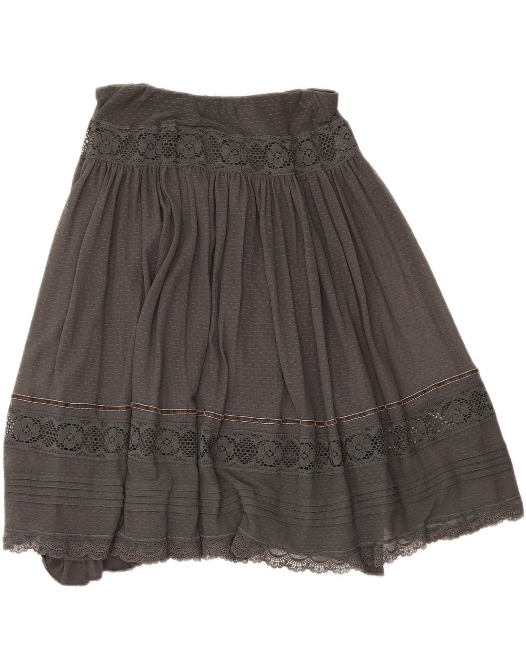 Zara Damen Faltenrock Medium W28 Grau gestreift
