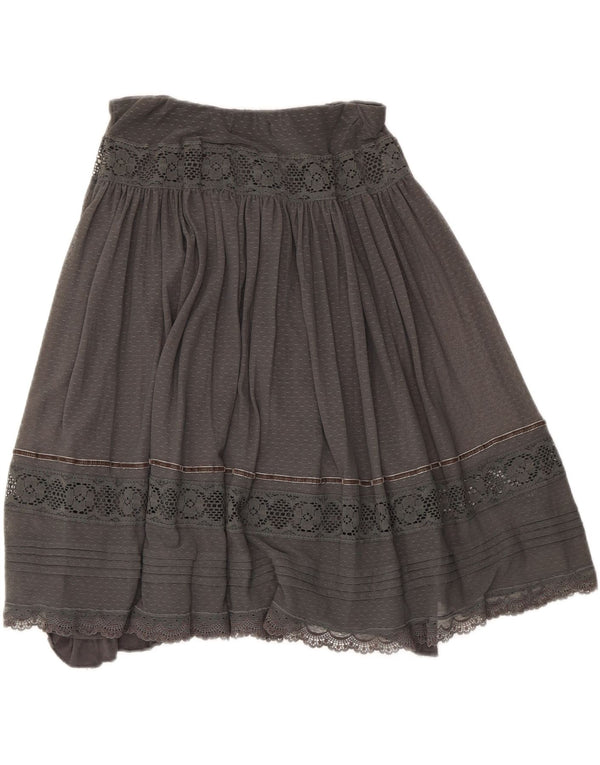 Zara Damen Faltenrock Medium W28 Grau gestreift