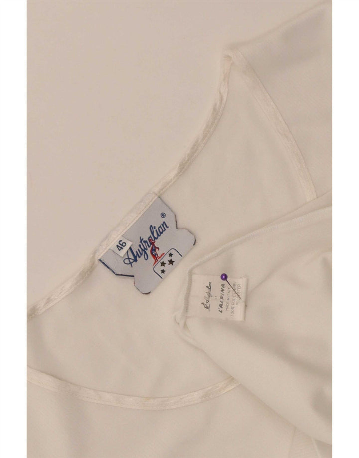 AUSTRALIAN L'ALPINA Damen T-Shirt Top IT 46 Large Weiß Polyester