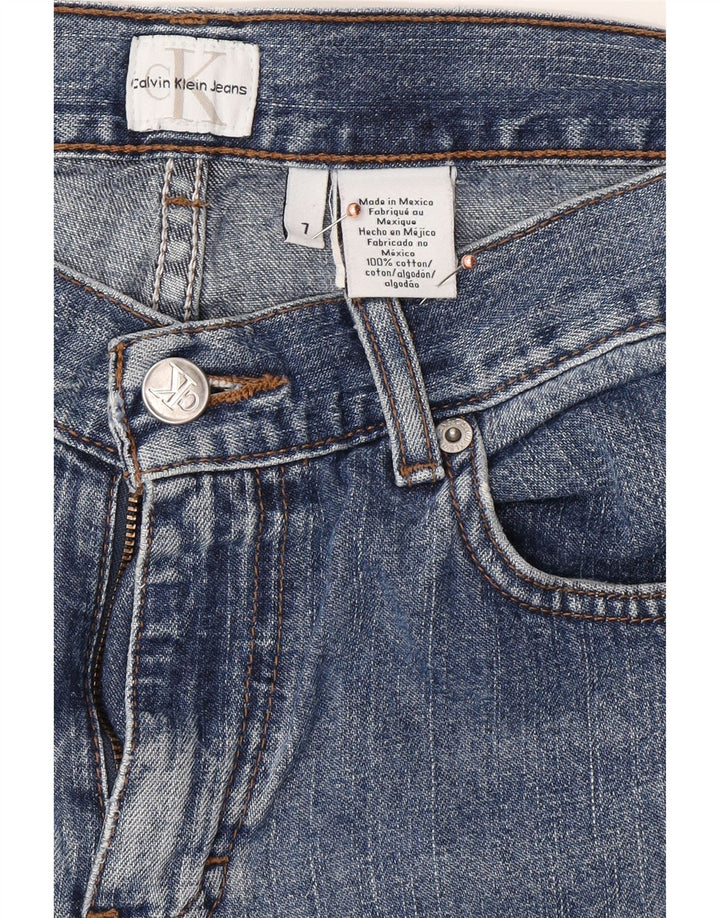 CALVIN KLEIN Damen Straight Jeans US 7 Medium W30 L28 Blaue Baumwolle