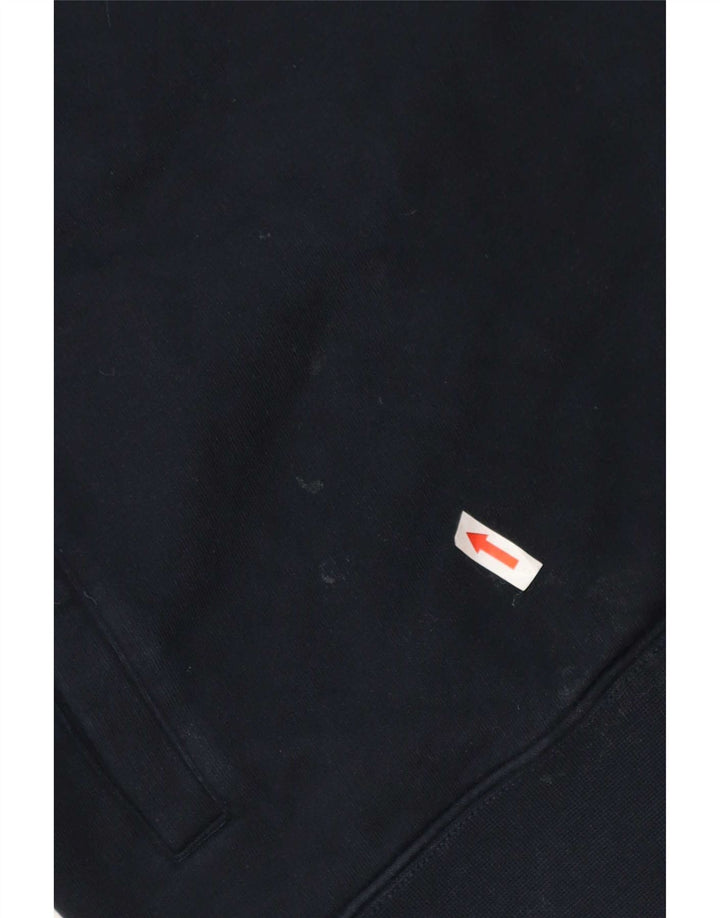 Marks & Spencer Herren-Sweatshirt mit Reißverschluss am Hals, mittlere marineblaue Baumwolle