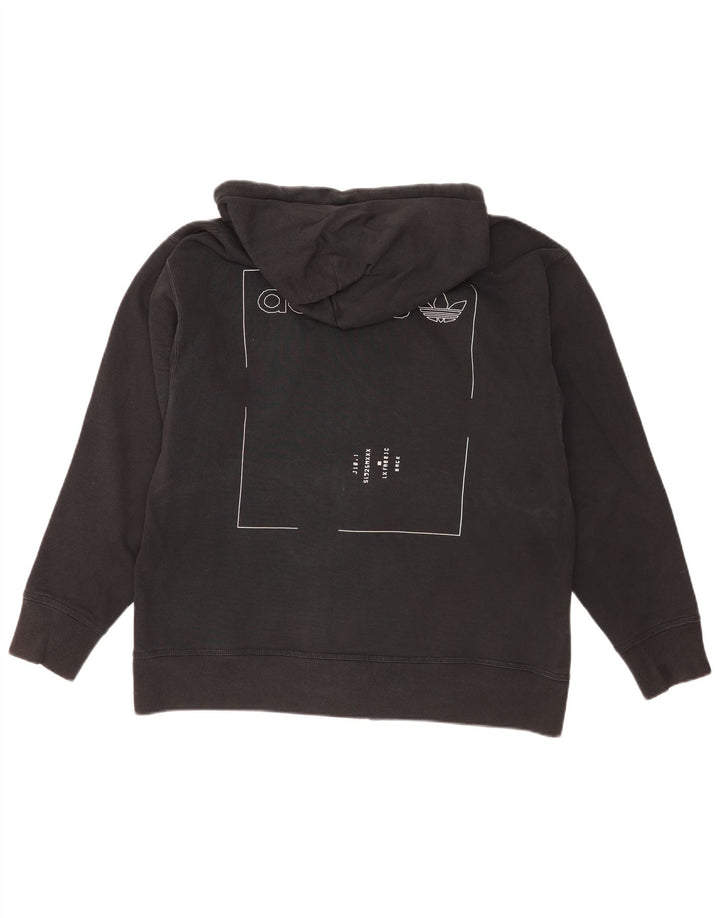 Adidas Herren Graphic Zip Hoodie Pullover Mittelschwarze Baumwolle