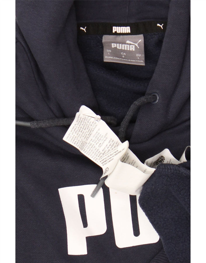 PUMA Herren Grafik-Kapuzenpullover, groß, marineblau, Baumwolle