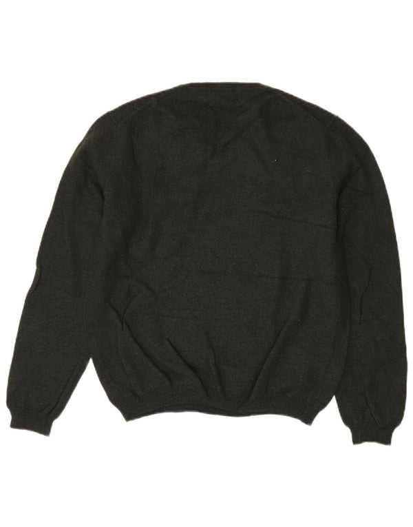 Calvin Klein Damen-Pullover mit V-Ausschnitt, Gr. 10, Größe S, grüne Merinowolle