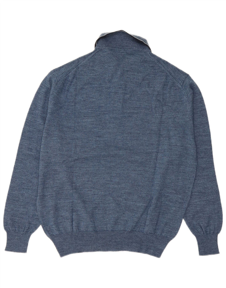 Canda Herren-Pullover mit Rollkragen, Größe 48/50, mittelblaue Schurwolle