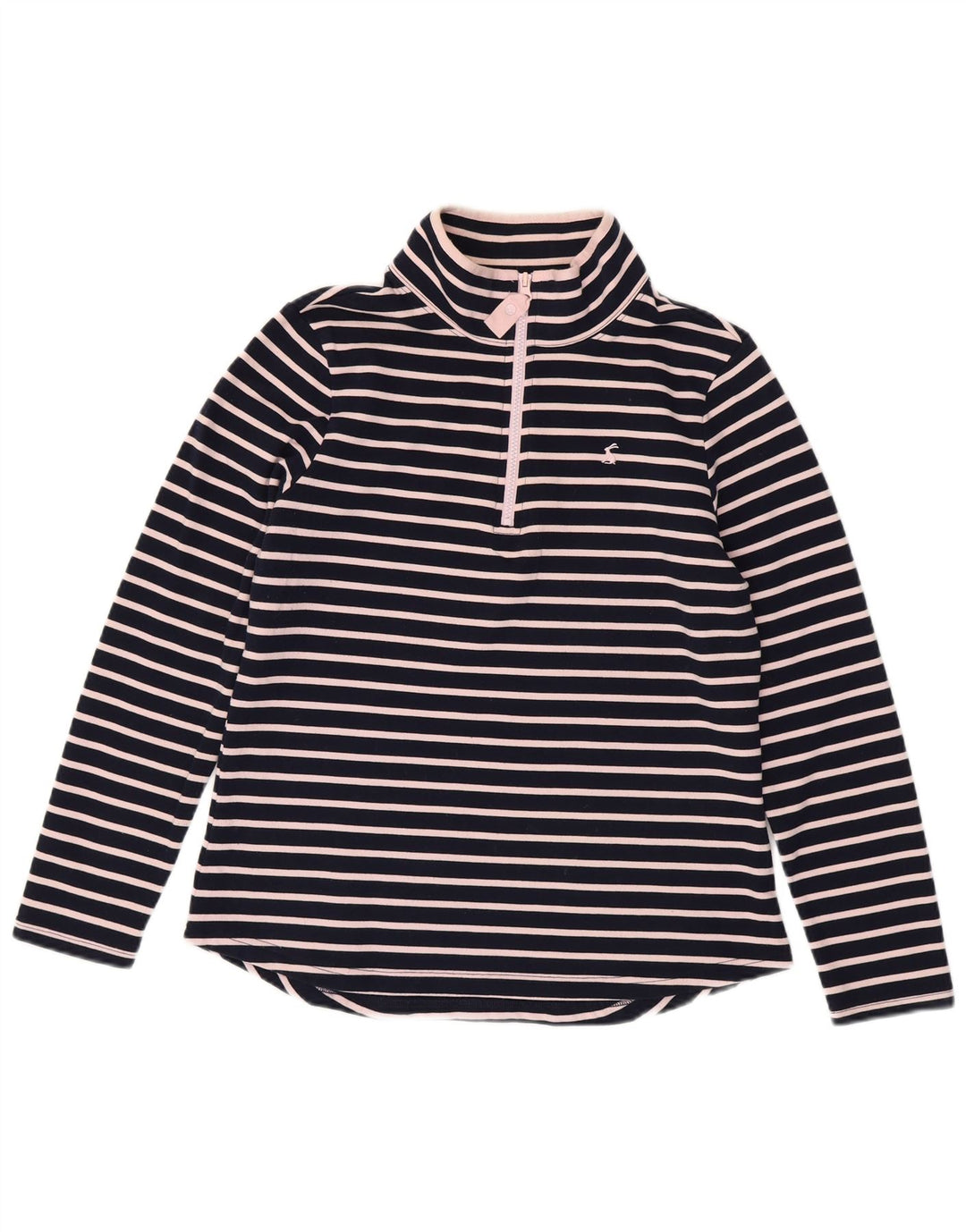 JOULES Damen-Sweatshirt mit Reißverschluss am Hals, Gr. 40, Größe L, Marineblau gestreift